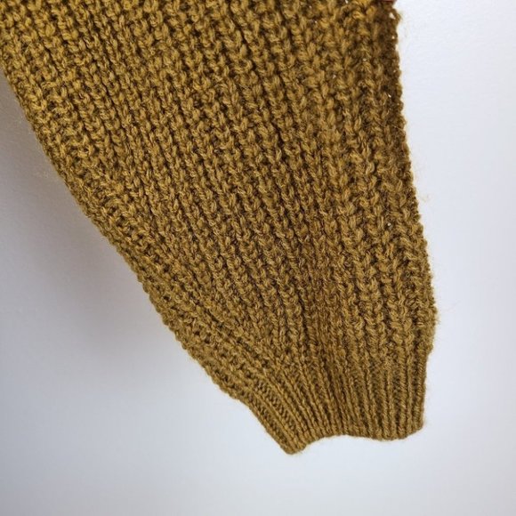 Cupcakes and Cashmere Griffith Vintage Gold Green Chunky Knit Sweater Small - Picture 8 of 15